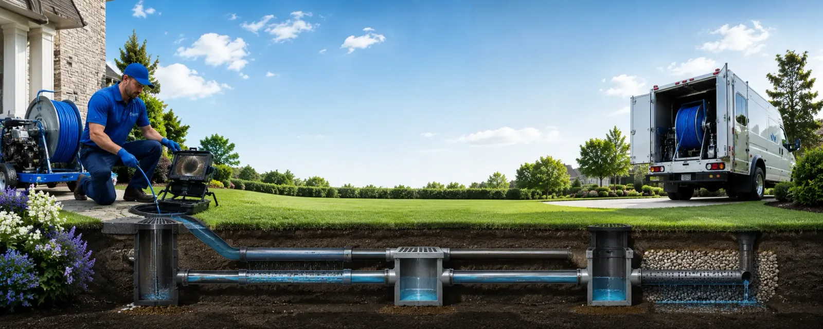 Outdoor drain cleaning information for La Plume, PA